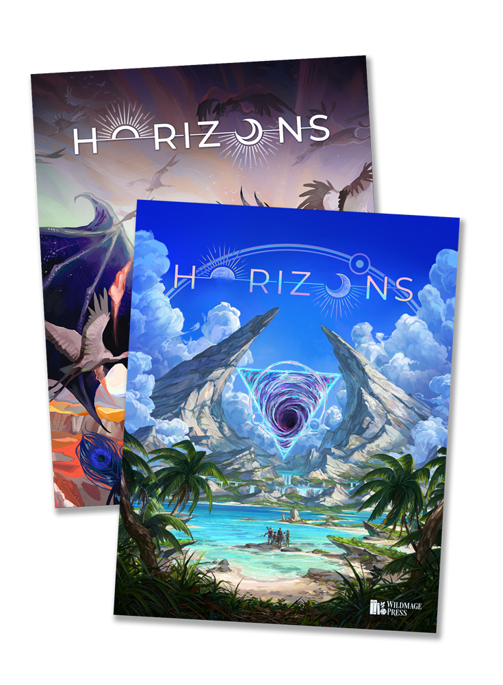 horizons1-2-covers-cropped Stacked covers of both Horizons 1 and above that Horizons two, both at slight angles featuring a drop shadow.
